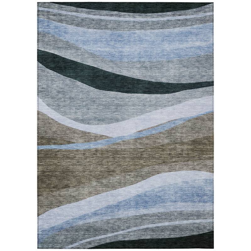 HomeRoots Abstract Transitional Rectangle Outdoor Rug