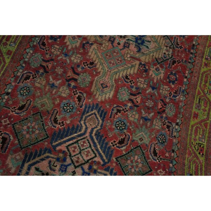 Hand Knotted Oriental 100% Wool Carpet Traditional Tribal Multi-Colored Ardebil Runner Rug - 10' 0'' X 3' 5''