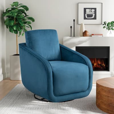 Studio Living Landon Swivel Accent Chair in Velvet Fabric