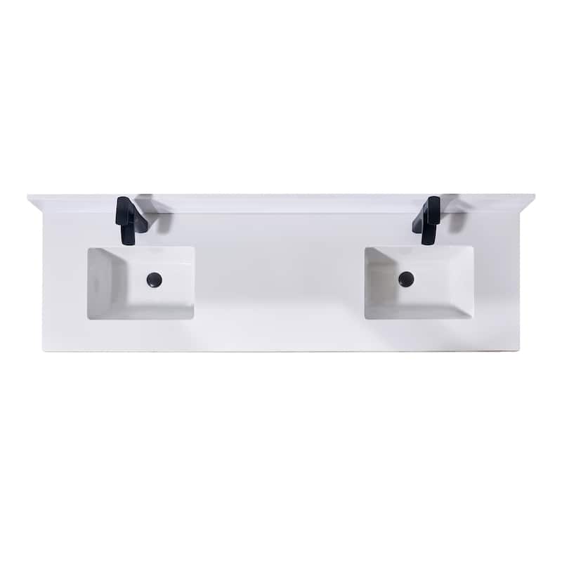 Altair Caorle Bathroom Vanity Countertop in Snow White Finish Without Cabinet