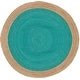 preview thumbnail 81 of 125, SAFAVIEH Handmade Natural Fiber Charlyne Bordered Round Jute Rug 10' Round - Teal/Natural - Round