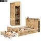preview thumbnail 4 of 9, Full Size Platform Bed with Headboard and 1 Drawers Underneath, Wooden Storage Bedframe No Box Spring Needed, Natural