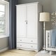 preview thumbnail 18 of 29, Palace Imports 100% Solid Wood Smart Wardrobe Armoire with 2 Drawers, Metal or Wooden Knobs White-Metal Knobs