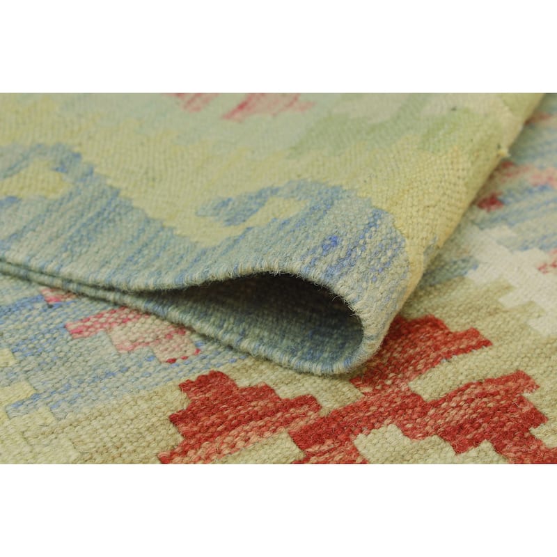 Sun Faded Flatweave Seden Red/Ivory Rug - 4'8" x 6'9"