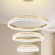 preview thumbnail 1 of 33, Round LED Crystal Chandelier Ring Dimmable Pendant Light Fixture 15.7+23.6+31.5 in - Gold