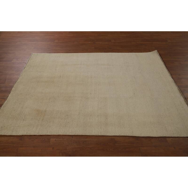 Modern Gabbeh Oriental Area Rug Handmade Solid Wool Carpet - 4'11" x 6'4"