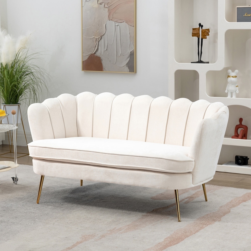 59"W Mid-century Modern Tufted Loveseat Upholstered Sofa