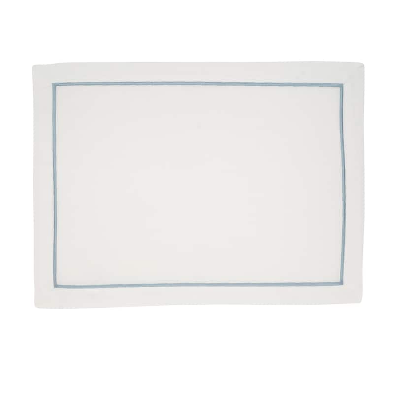 Embroidered Line Design Placemat (Set of 4) - 14"x20" - Platinum