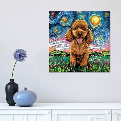 iCanvas "Apricot Poodle Night" by Aja Trier Canvas Print