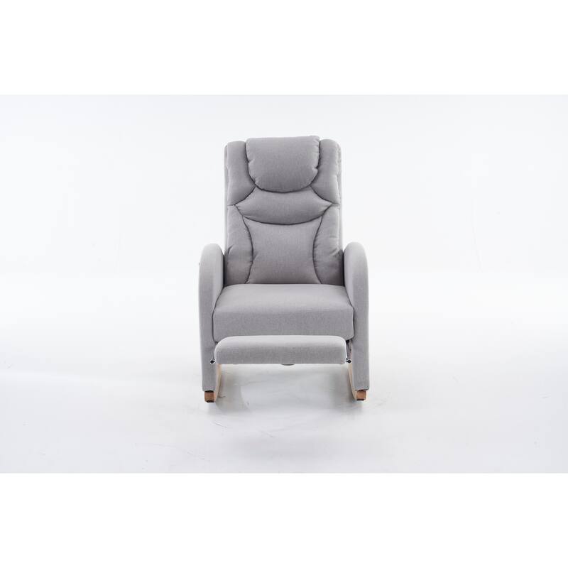 Fabric Upholstered Nursery Rocking Chair with Adjustable Footrest