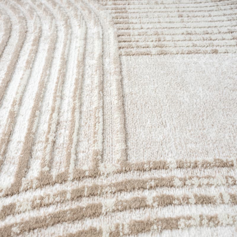 Abani Viva VIV110A Neutral Cream Mid-Century Modern Retro Arch Pattern Area Rug