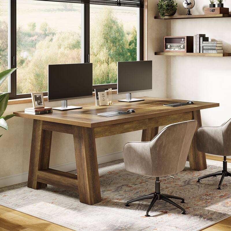 Large Office Computer Desk, 70.8" Executive Desk, Modern Workstation Writing Table