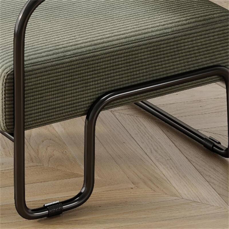 Corduroy Fabric Sofa Chair with Iron Frame, Lazy Individual Chair