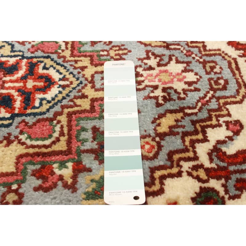 ECARPETGALLERY Hand-knotted Serapi Heritage Light Blue Wool Rug - 2'7 x 15'11