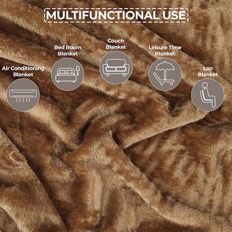 Superior Fleece Plush Medium Weight Soft Fluffy Decorative Blanket