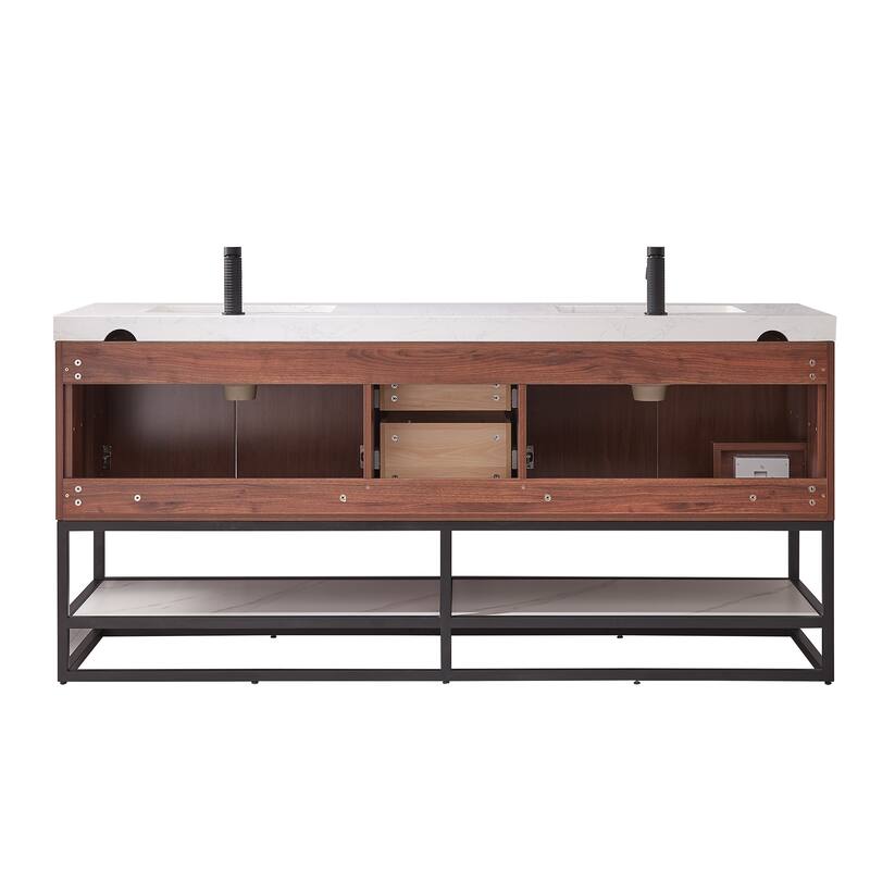 Mahon Double Bath Vanity with Composite Stone Top without Mirror