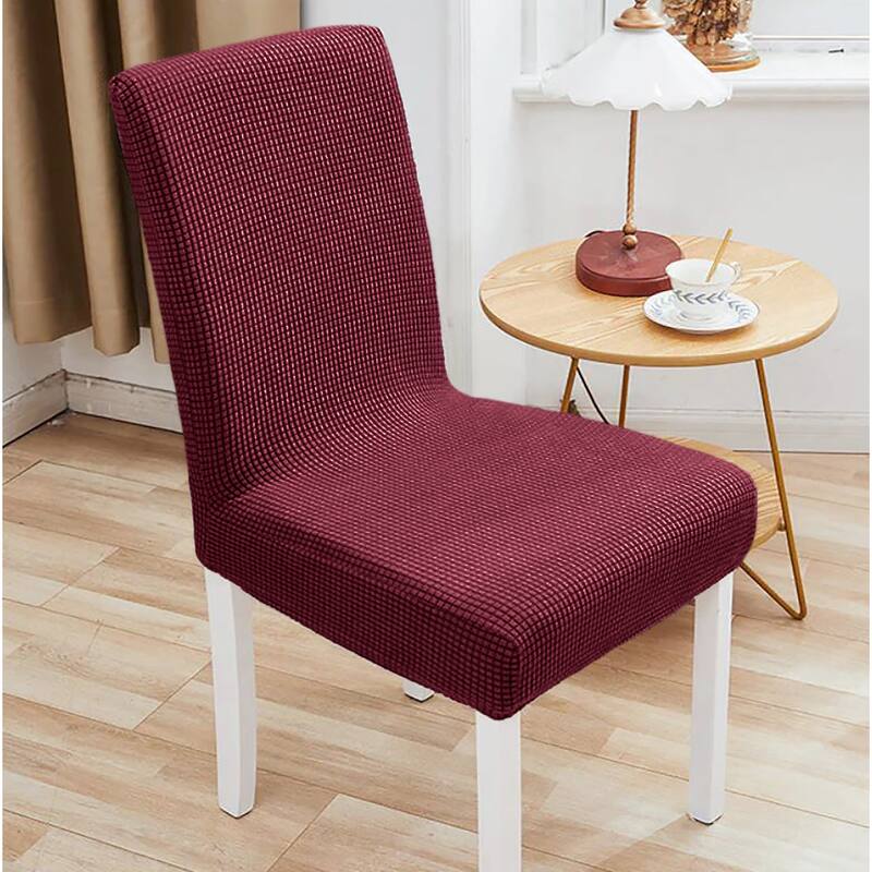 6 Piece Set - Beige Dining Kitchen Desk Chair Stretch Cover Protector Slipcover - 6 Piece Set