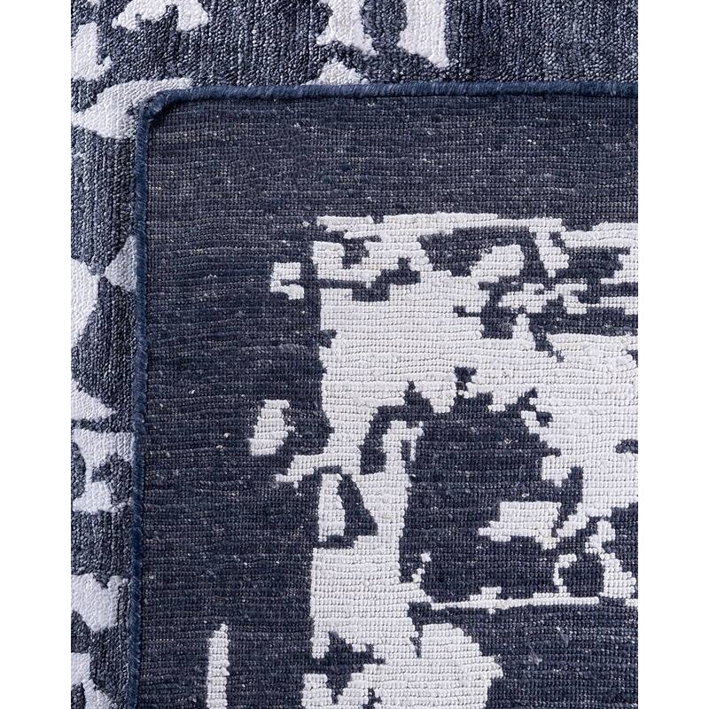 Modern One-of-a-Kind Hand-Knotted Area Rug, Blue - 9' 1" x 12' 0"