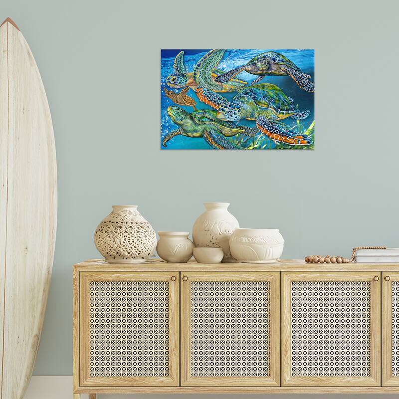 Stupell Tortoise Family Underwater Swim Canvas Wall Art Design By Tim Jeffs