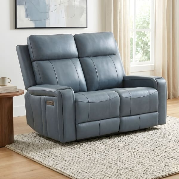 Cavron Leather Match Power Loveseat - Blue - N/A - Bed Bath & Beyond ...