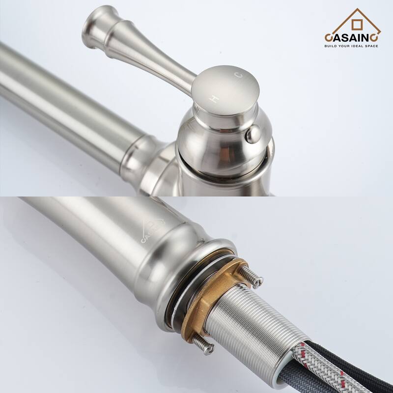 Single Handle 21 in. Pull Down Sprayer Kitchen Faucet