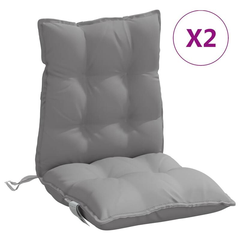 vidaXL Lowback Chair Cushion Set of 4 Anthracite - 19.7 x 39.4 x 2.8 in.