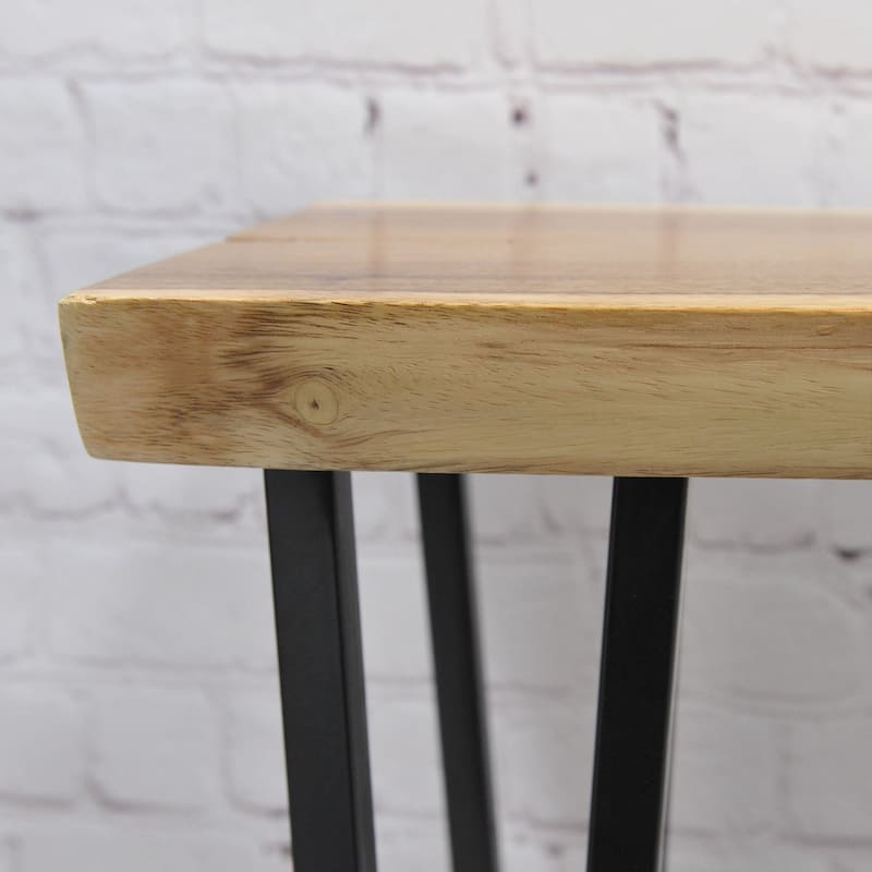 Greenage Suar Wood Console Table with Flat Iron Table Legs