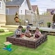 preview thumbnail 15 of 27, Costway Kids Sandbox with Cover Bottom Liner Backyard Beach HDPE - See Details