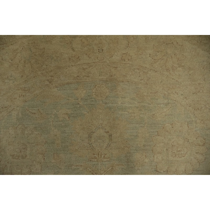 Hand Knotted Oriental 100% Wool Carpet Traditional Floral Green Peshawar Area Rug - 4' 10'' X 4' 11''