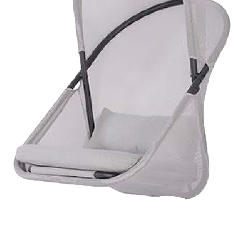 Cery Outdoor Hanging Swing Chair, Cushioned Light Gray Mesh