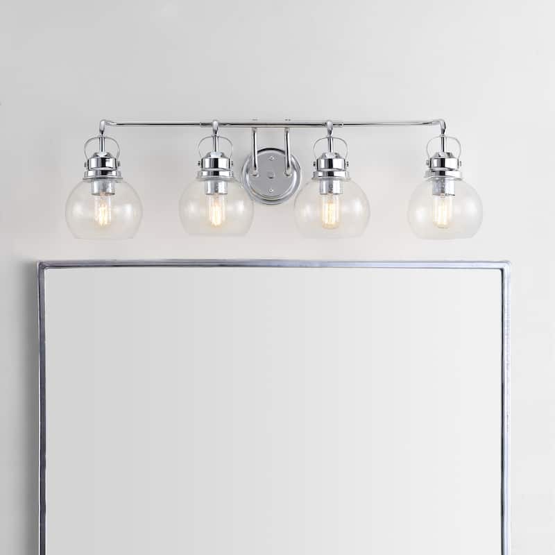 Bolha Metal/ Bubbled Glass Vanity Light, Chrome by JONATHAN Y
