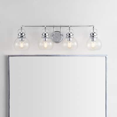 Bolha Metal/ Bubbled Glass Vanity Light, Chrome by JONATHAN Y