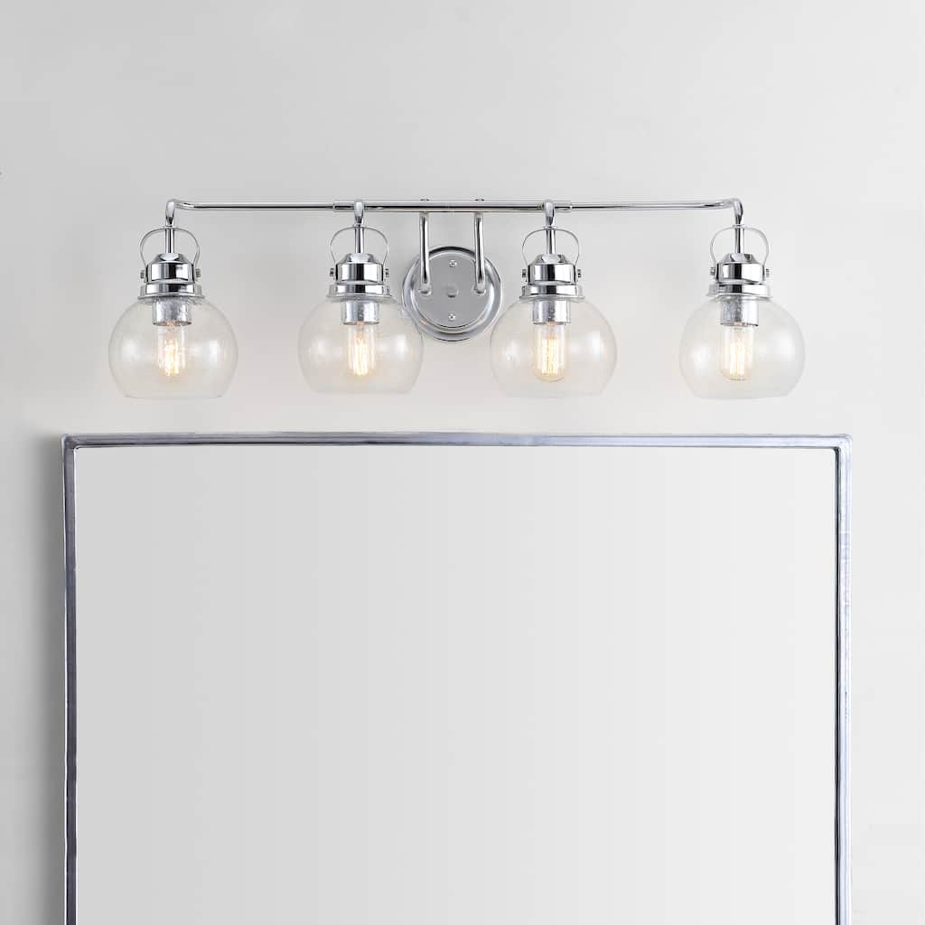 Bolha Metal/ Bubbled Glass Vanity Light, Chrome by JONATHAN Y