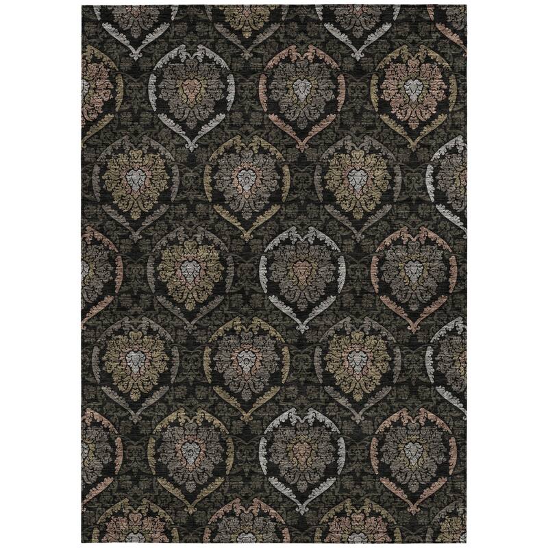 HomeRoots Medallion Transitional Rectangle Outdoor Rug