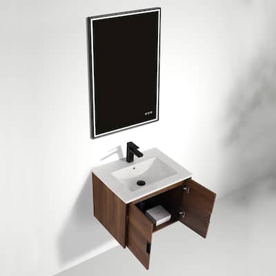 Blossom Bathroom Vanity with Sink, All-Wood Wall-Mounted Floating