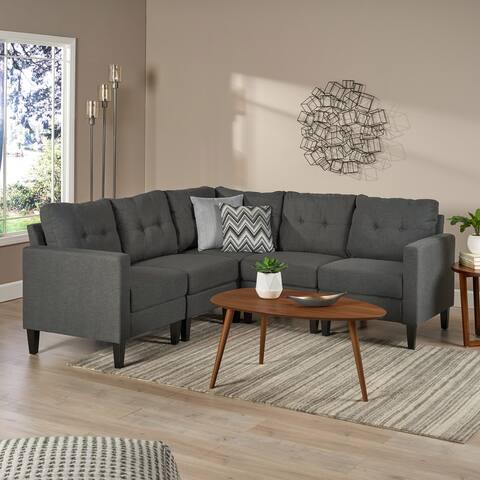 Emmie Mid-century Modern 5-piece Sectional Sofa Set by Christopher Knight Home