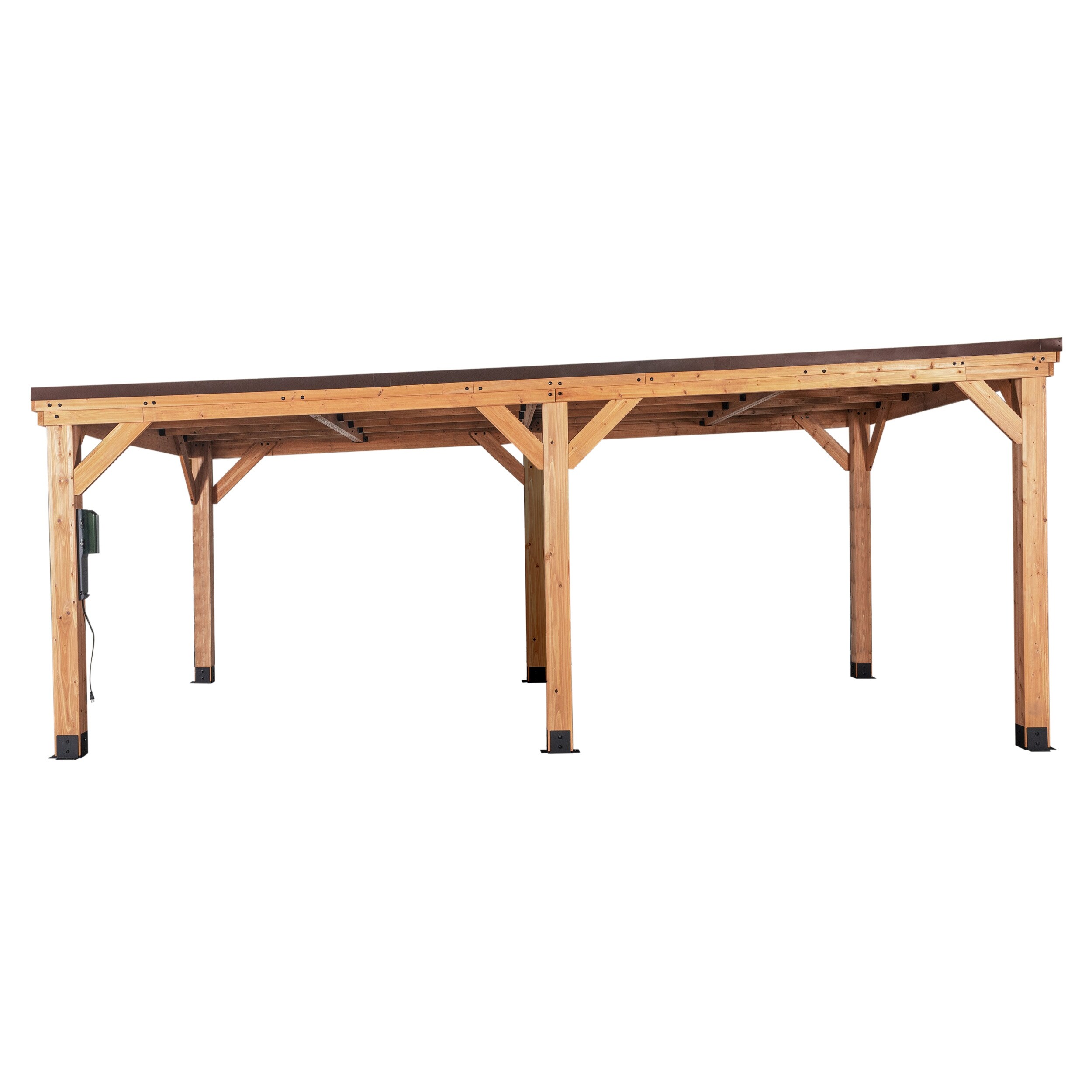 Backyard Discovery Kingsport 20x12' Cedar Wood Carport with Steel