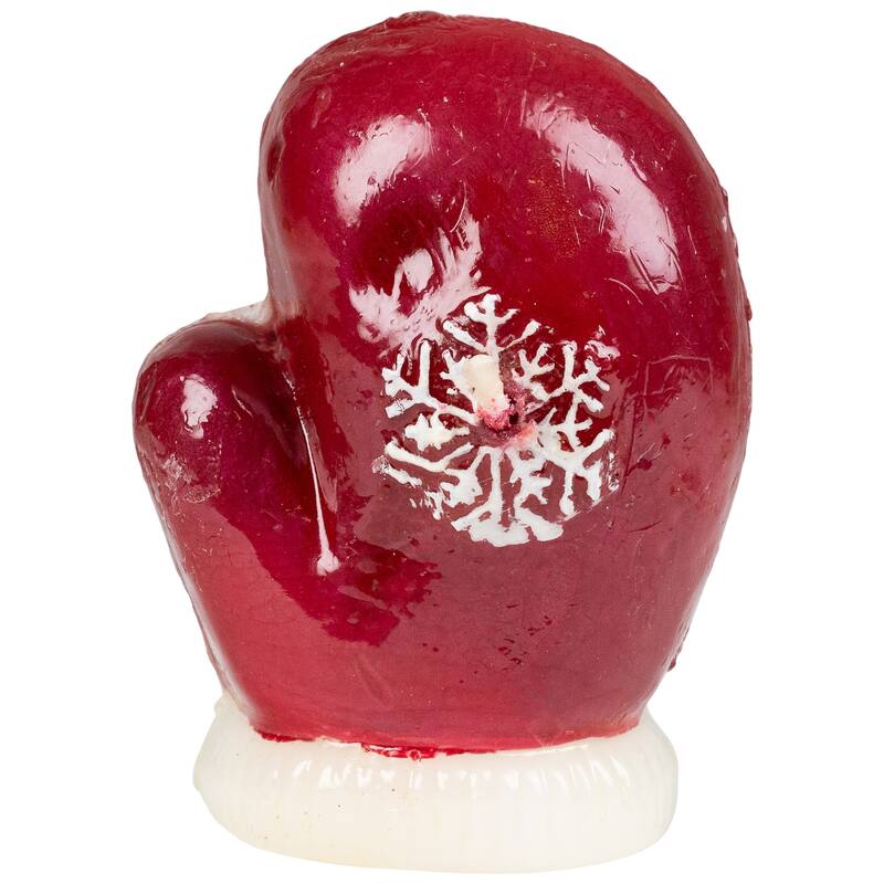 Christmas Mittens with Snowflakes Floating Candles - 3.25" - Red and White - Set of 8