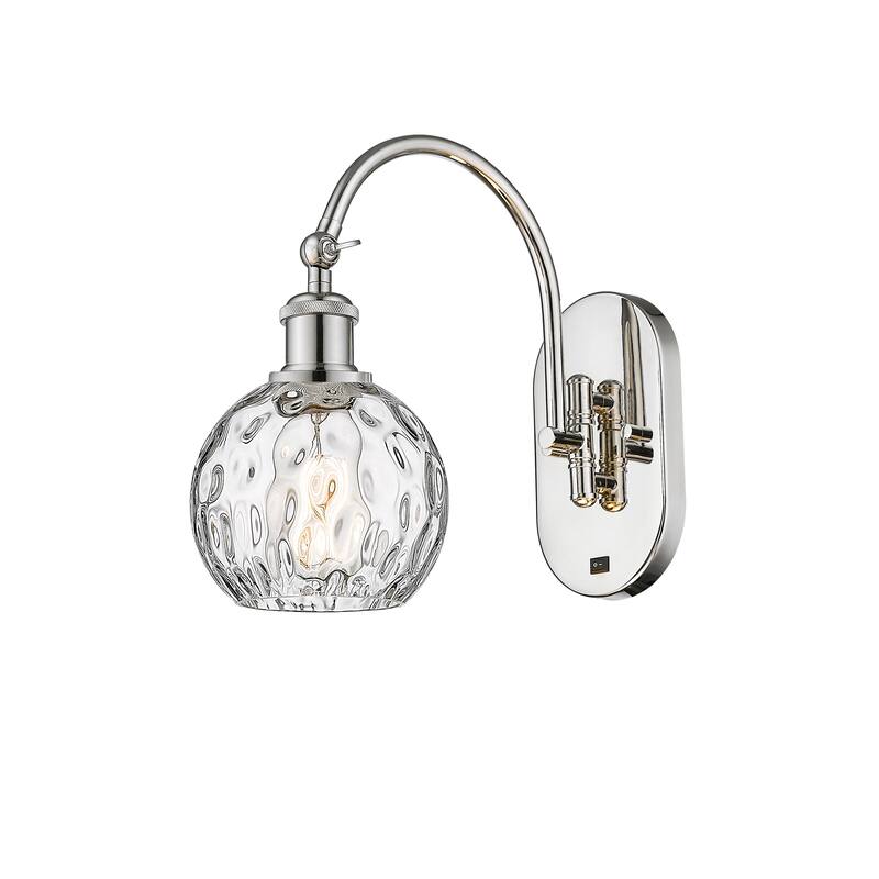 Innovations Lighting Ballston Athens Water Glass 6" - 1 Light 6" Sconce - Arm Swivels Side To Side - Clear Water Glass/Polished Nickel