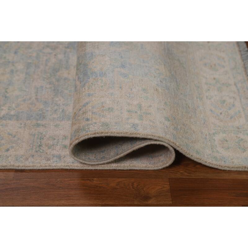 Vegetable Dye Oushak Turkish Oriental Area Rug Handmade Wool Carpet - 3'11" x 4'11"