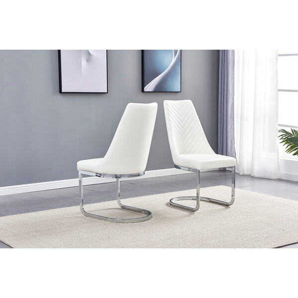Best Quality Furniture Tufted Dining Side Chairs Chrome Base. Opens flyout.