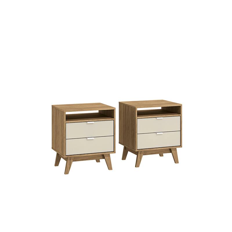 Kappesberg Denver 2-Drawer Nightstand (set of 2) - for Bedroom