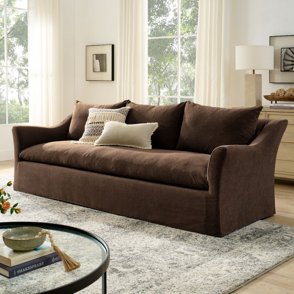 Somerset 92" Slipcovered Linen Blend Sofa