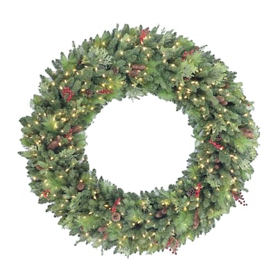 Puleo International 72 in Pre-lit Rocky Mountain Spruce Wreath