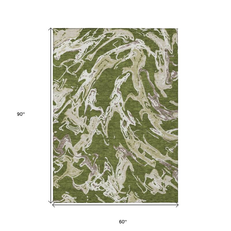 HomeRoots Abstract Transitional Rectangle Outdoor Rug