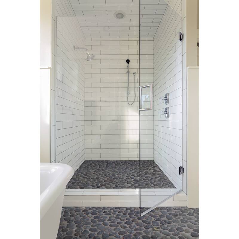 Classic Pebble 11 in. x 11 in. Mesh-Mounted Mosaic Wall and Floor Tile