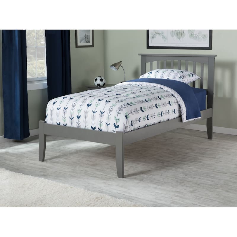 Twin Platform Bed Grey - HomeStock Global Modern Bed Frame with Footboard