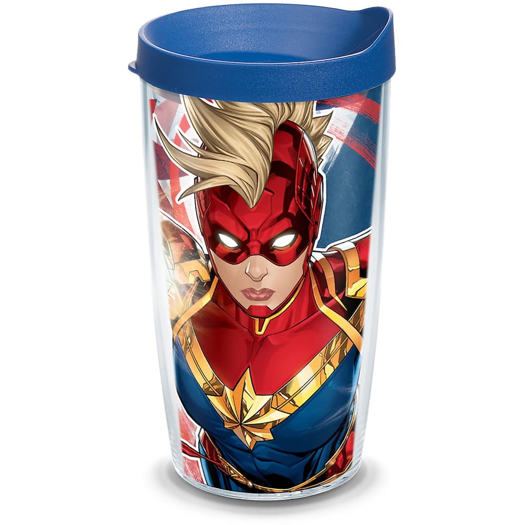 Tervis Captain Marvel Made in USA Double Walled Insulated Travel Tumbler, Classic