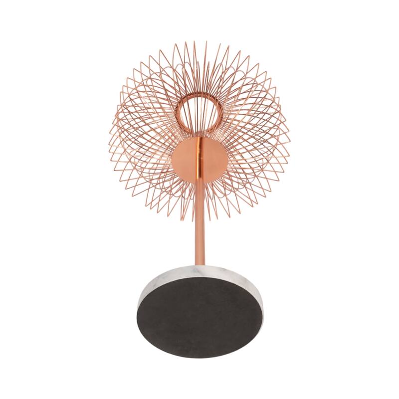Sagebrook Home Rose Gold Modern Glam Metal Table Lamp, 28 Inch - 18" x 18" x 28"