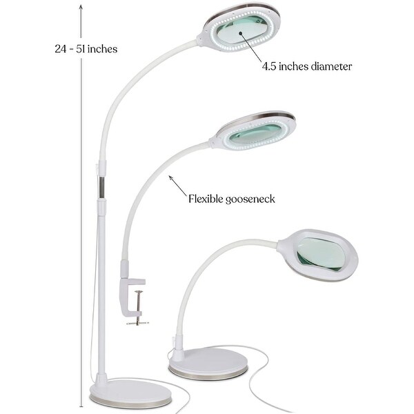 Brightech Lightview LED 3 in 1 Magnifier Floor and Table Lamp